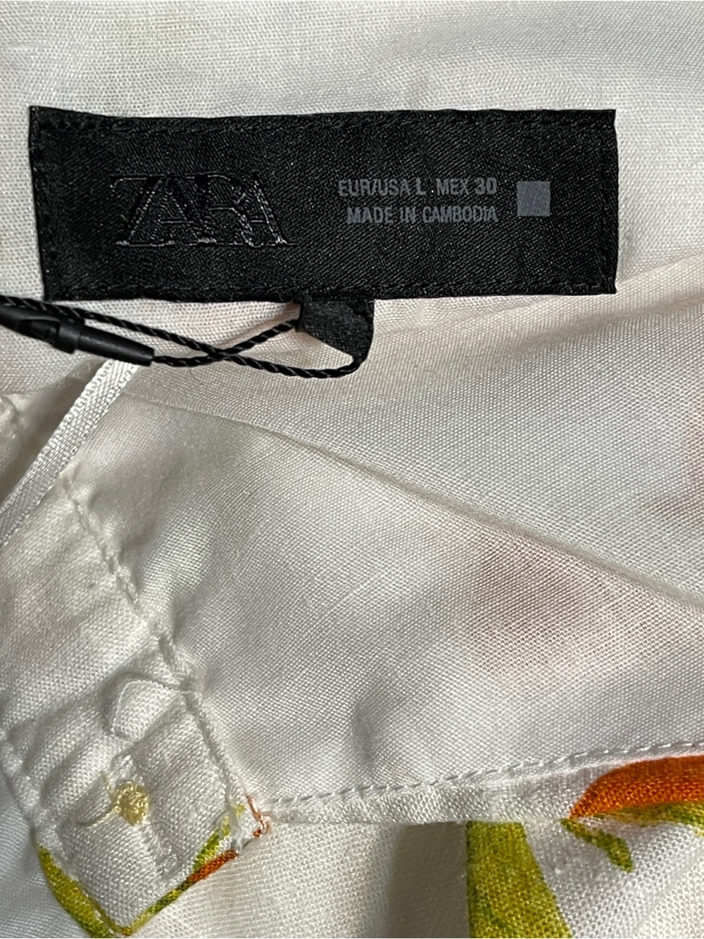 Zara Citrus Print Halter Midi Dress White Orange Fruit Sundress Coastal Large - Picture 8 of 11